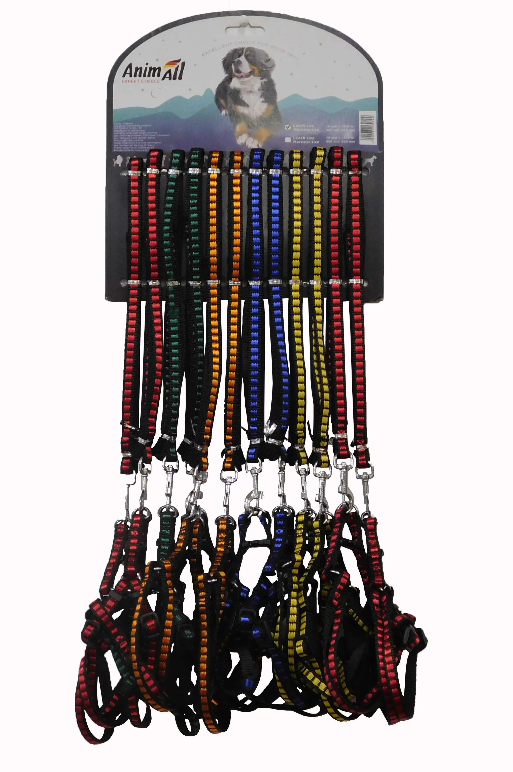 AnimAll поводок+шлейка на блистере для собак 10мм х 1200мм, 12штук HJ-LH 218