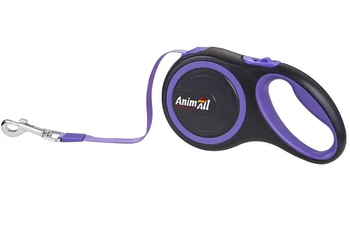 AnimAll поводок-рулетка для собак весом до 50 кг, 5 м, фиолетовый