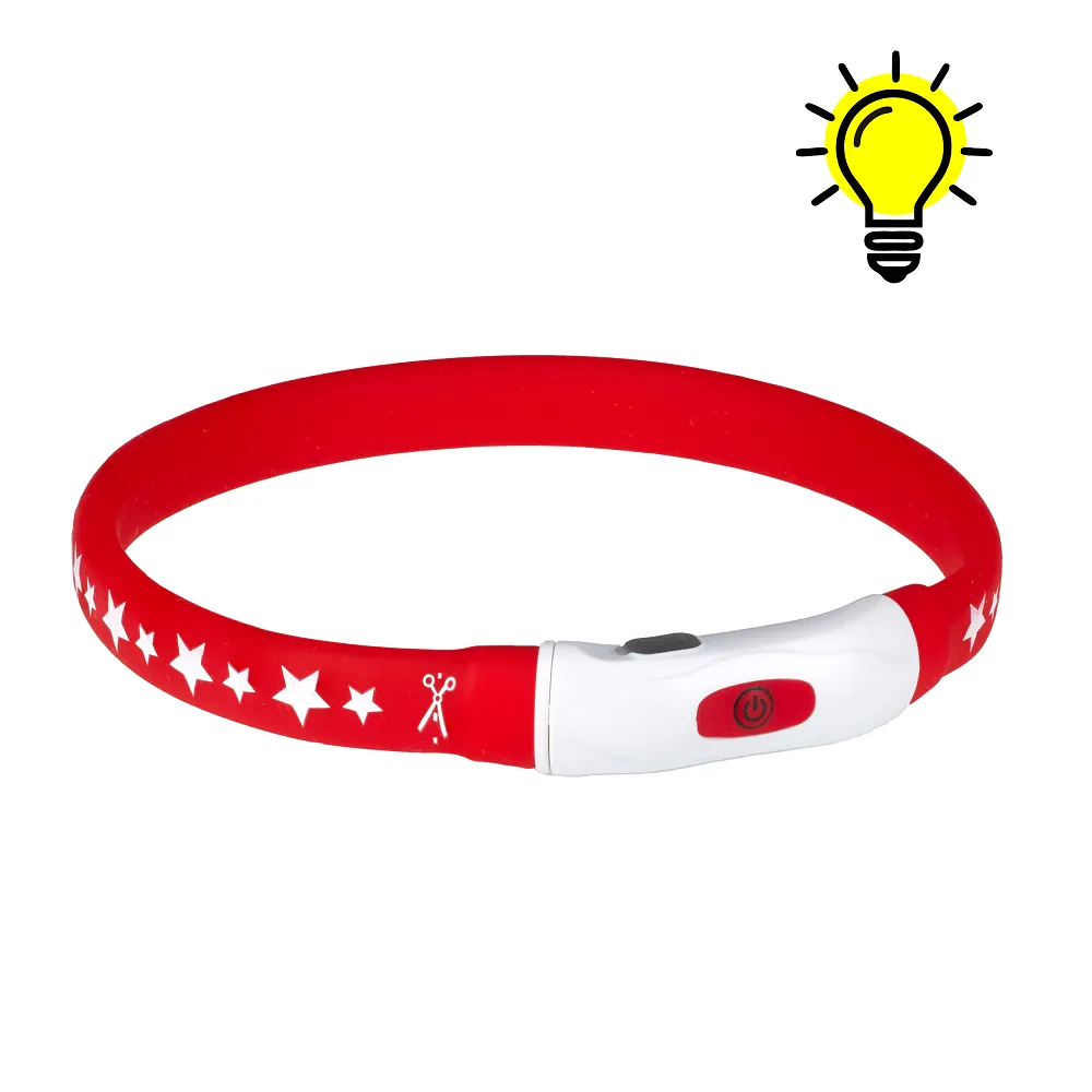 AnimAll LED ошейник для собак, размер S, 40 см, красный