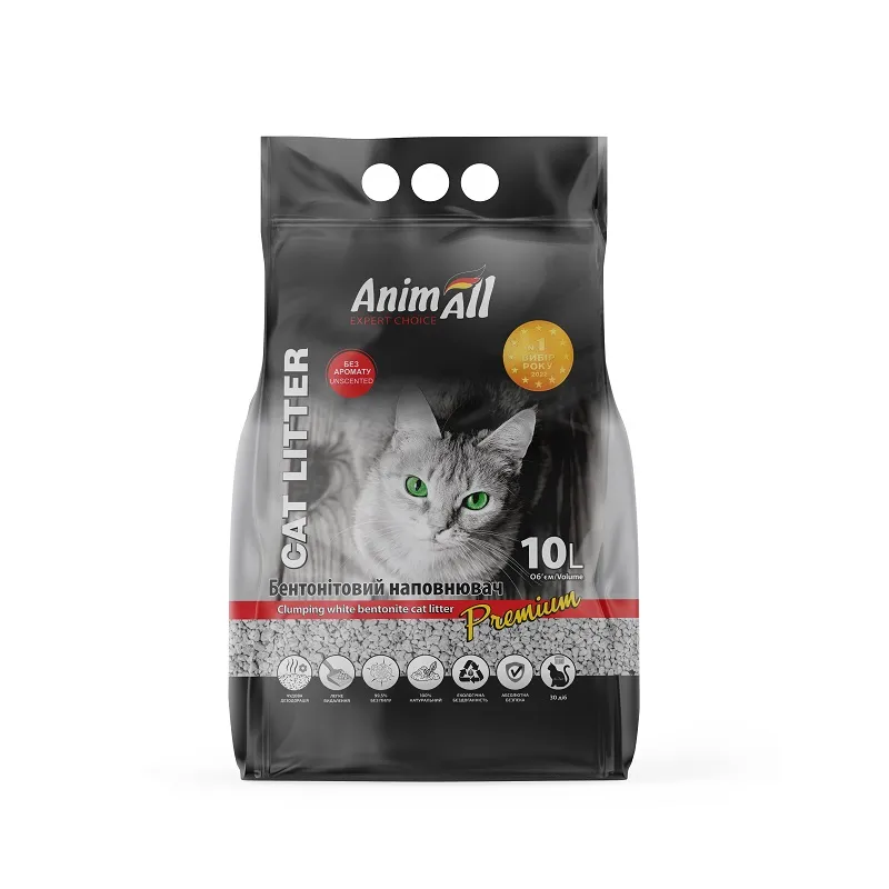 AnimAll Premium Classic бентонитовый наполнитель без аромата, для кошек, 10 л