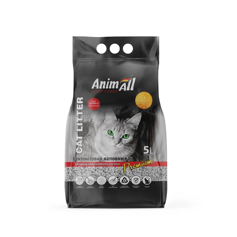 AnimAll Premium Classic бентонитовый наполнитель без аромата, для кошек, 5 л