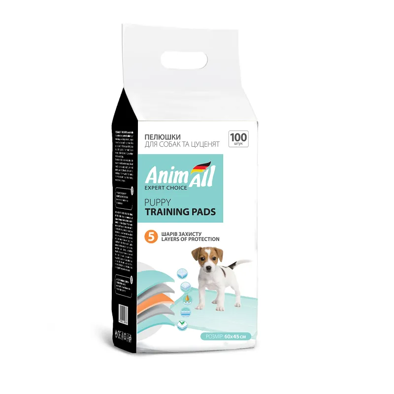 AnimAll Puppy Training Pads пелюшки для собак та цуценят, 60×45 см, 100 штук