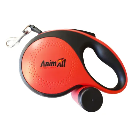 AnimAll Рулетка-поводок с диспенсером L до 50 кг/5 метров, красная