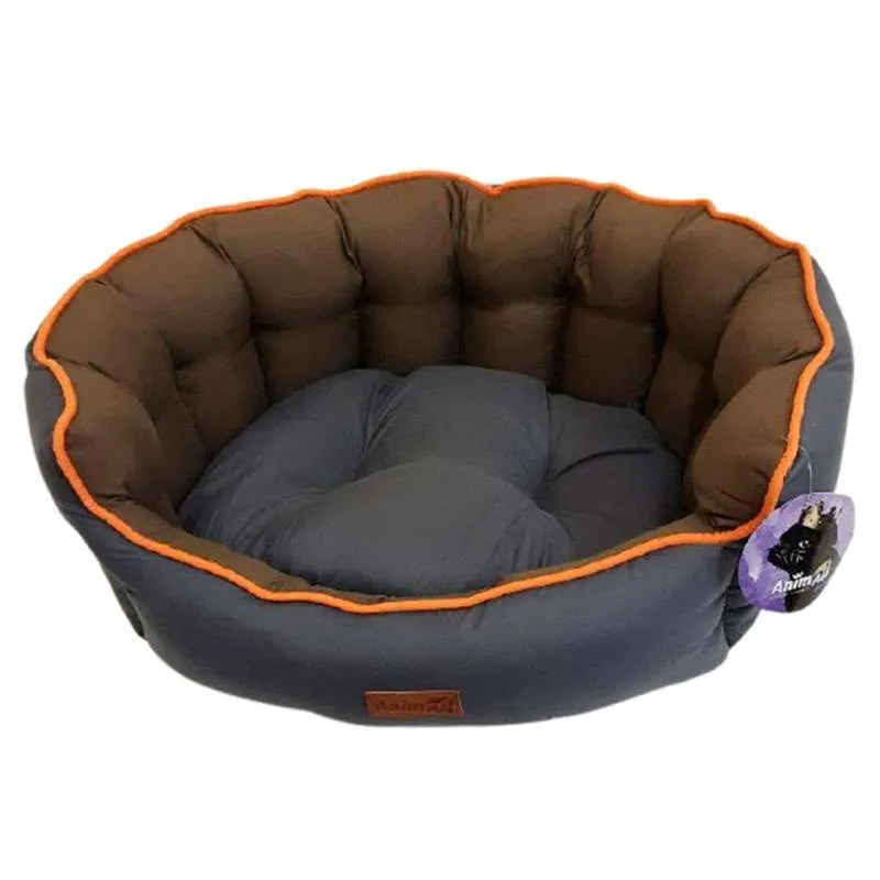AnimAll Royal Classic L GRAY-BEIGE лежанка для собак и кошек, серая, 59×53×20 см