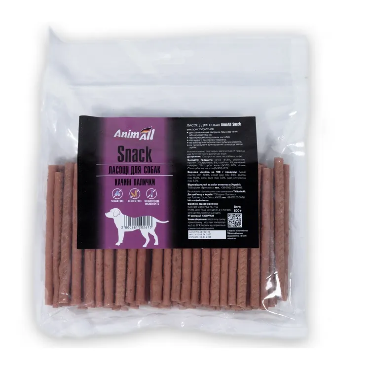 AnimAll Snack утиные палочки для собак, 500 г
