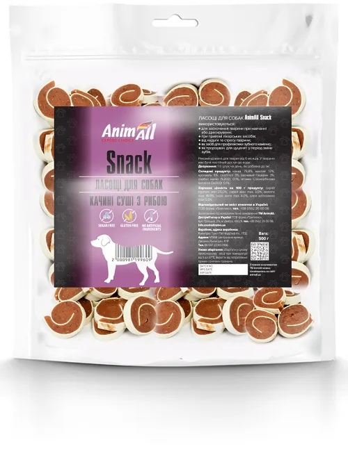 AnimAll Snack утиные суши с рыбой для собак, 500 г