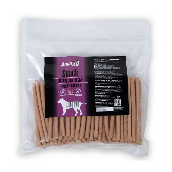 AnimAll Snack кроличьи палочки для собак, 500 г