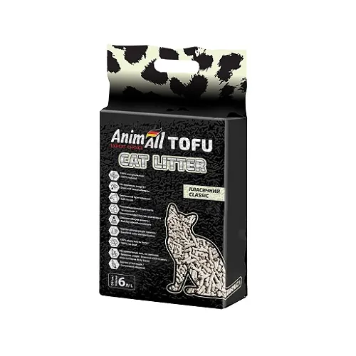 AnimAll Tofu Classic соєвий наповнювач без аромату, для котів (2,6 кг) - 6 л