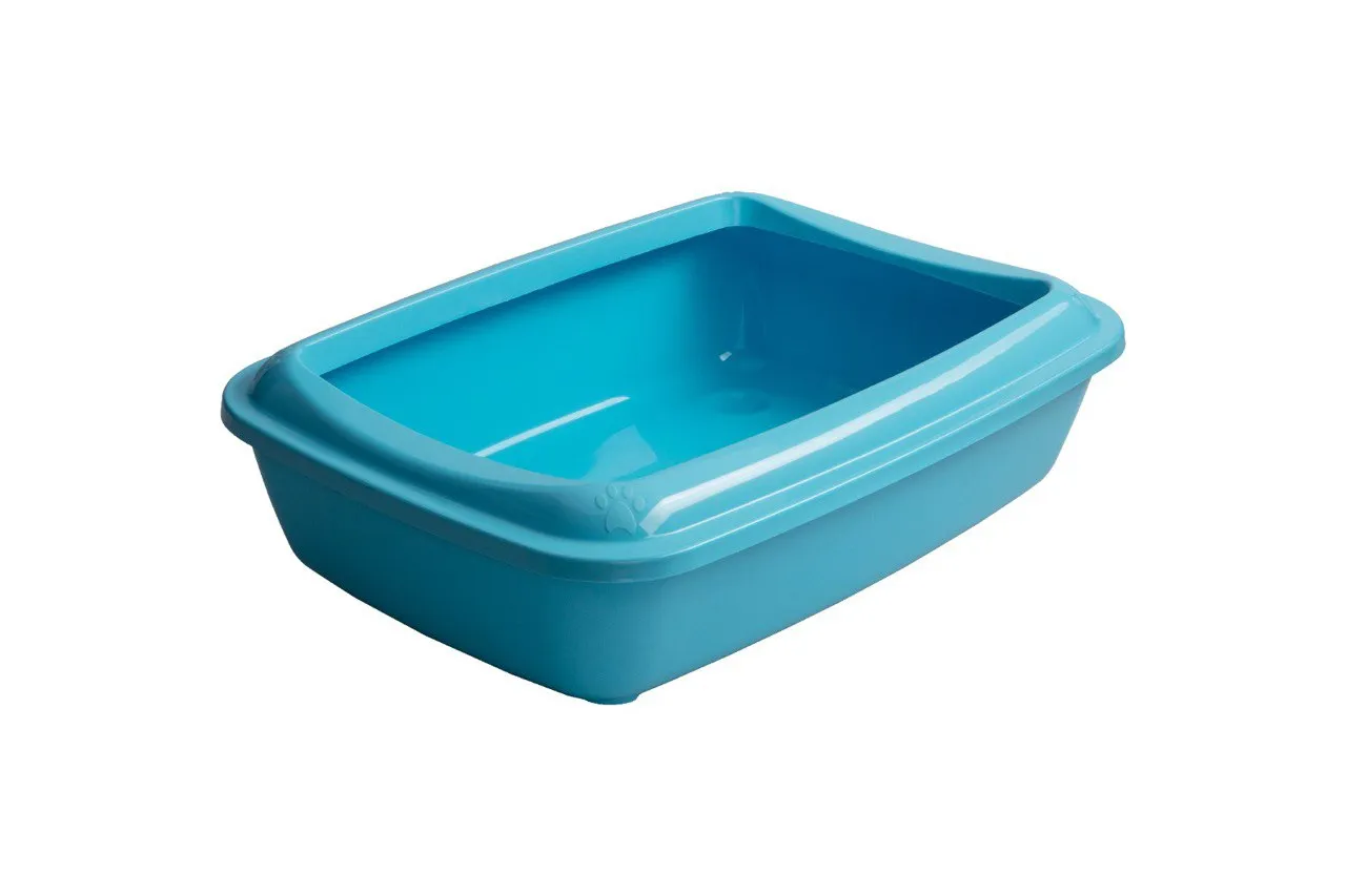 AnimAll туалет под наполнитель для кошек, с лопаткой, голубой, 50×37×13.5 см