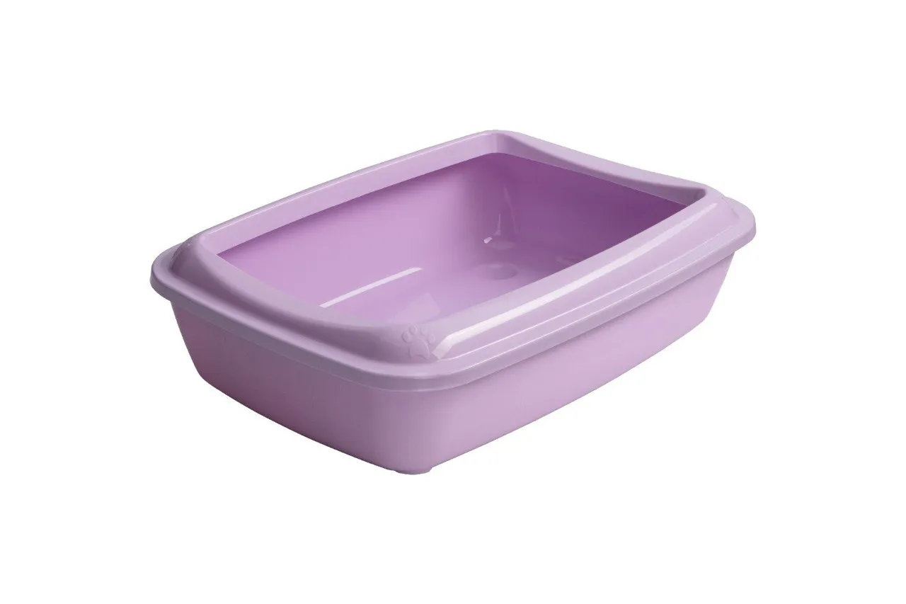 AnimAll туалет под наполнитель для кошек, с лопаткой, фиолетовый, 50×37×13.5 см