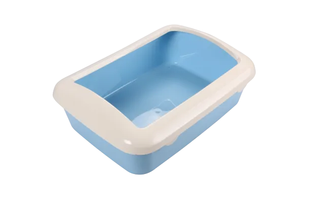 AnimAll туалет для котов под наполнитель с бортиком, 41х30х14 см, голубой