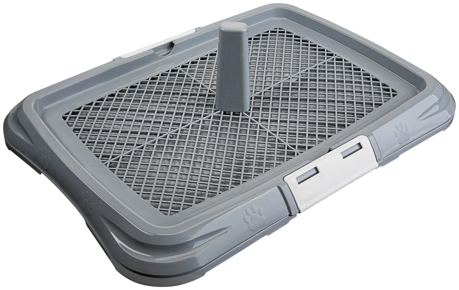 AnimAll туалет для собак, под пеленку, с сеткой, столбиком для кобеля, размер L, 62×46×5 см, серый