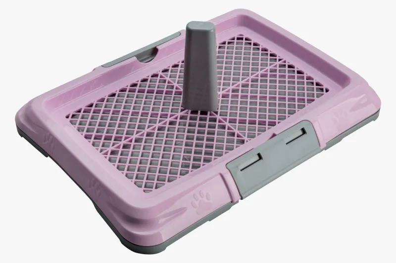 AnimAll туалет для собак, під пелюшку, з сіткою, стовпчиком для пса, розмір L, 62×46×5 см, фіолетовий