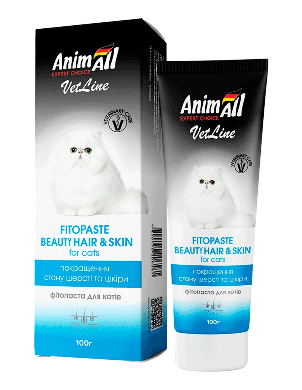 AnimAll VetLine Beauty Hair&Skin фитопаста для улучшения качества шерсти у кошек, 100 г