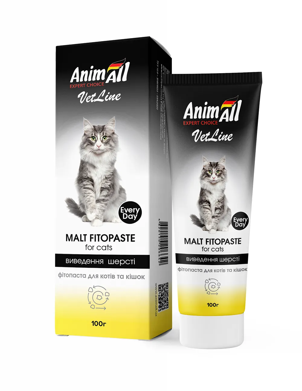 AnimAll VetLine Malt фітопаста для виведення шерсті у котів, 100 г