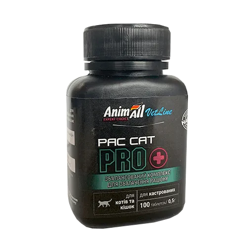 AnimAll VetLine PAC CAT PRO витамины для кошек и кошек 0.5 г × 100 табл