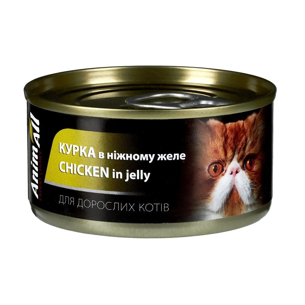AnimAll влажный корм для кошек Курица в нежном желе - 85 г