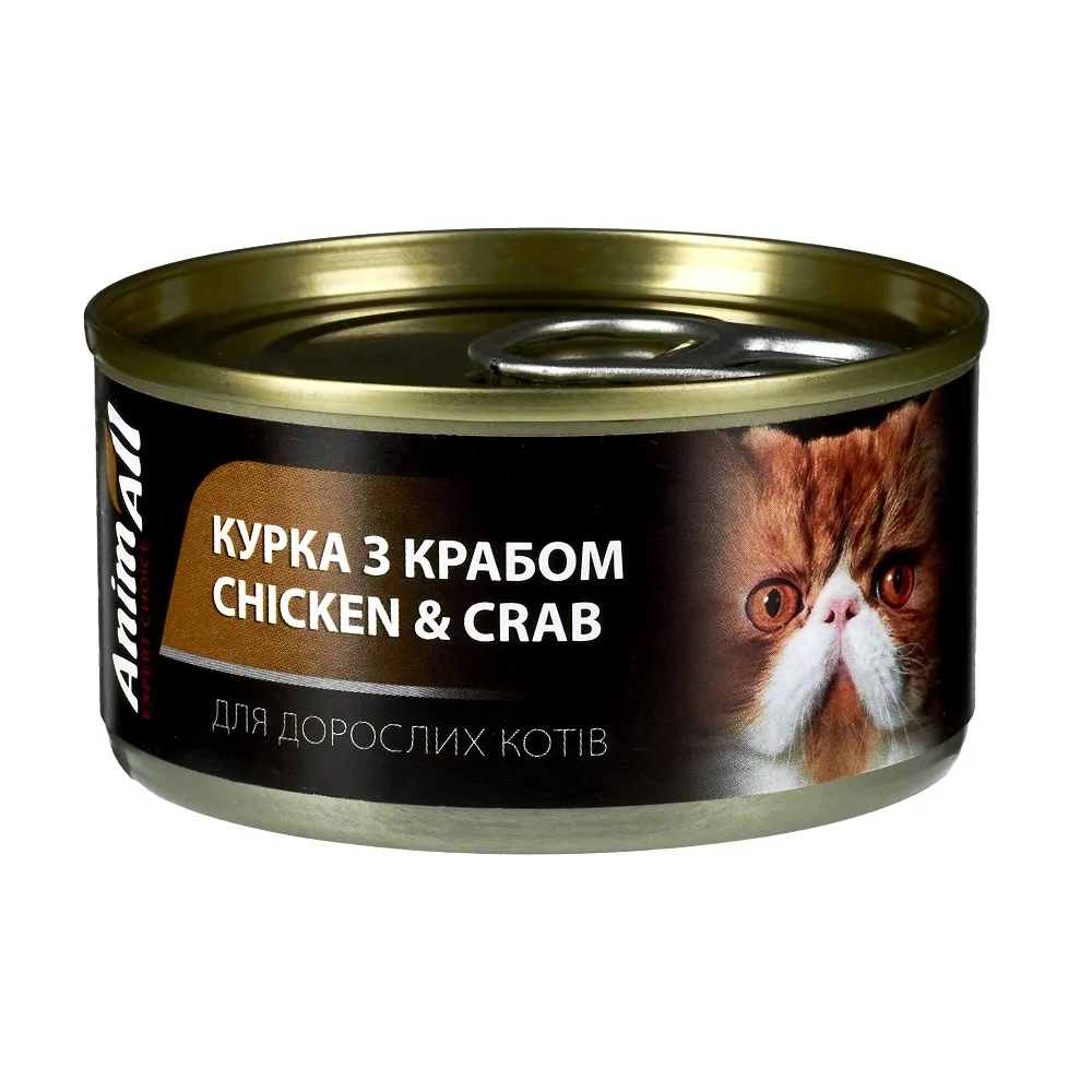 AnimAll влажный корм для кошек Курица с Крабом - 85 г