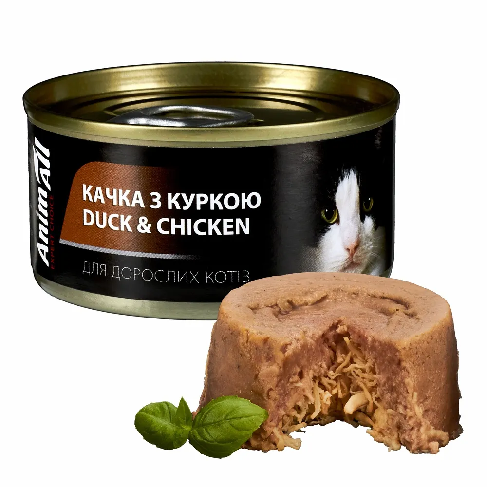 AnimAll влажный корм для кошек Утка с курицей – 80 г