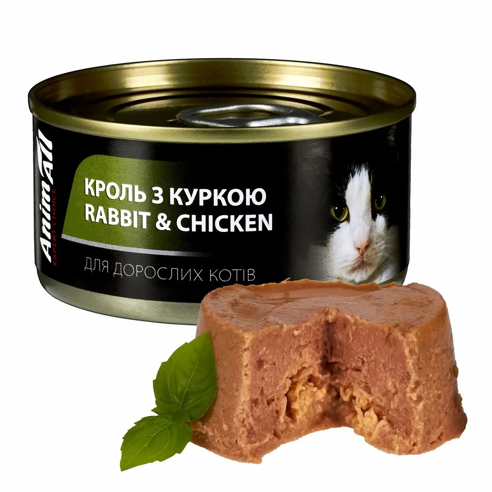 AnimAll влажный корм для кошек Кролик с курицей – 80 г