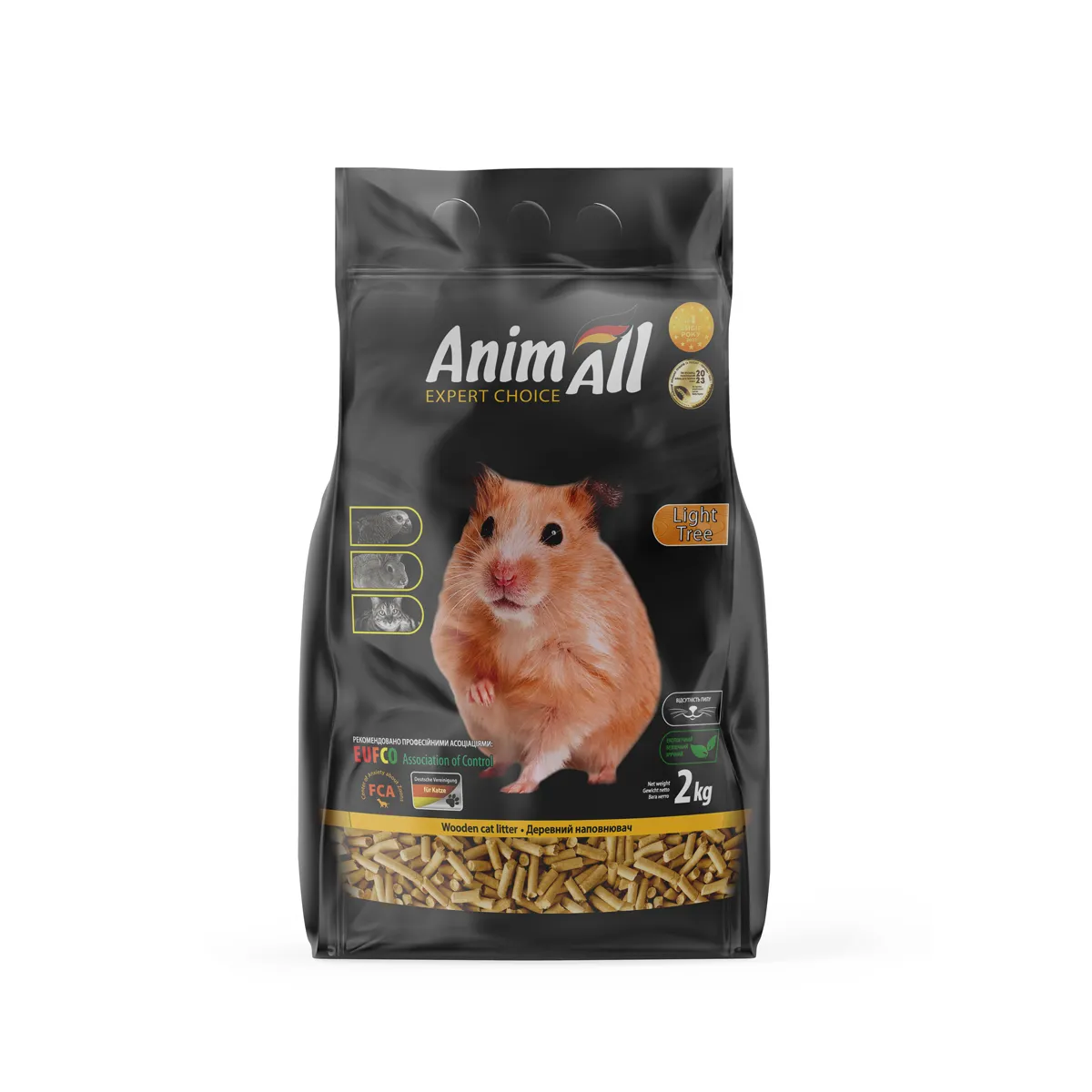 AnimAll древесный наполнитель для кошек, 2 кг