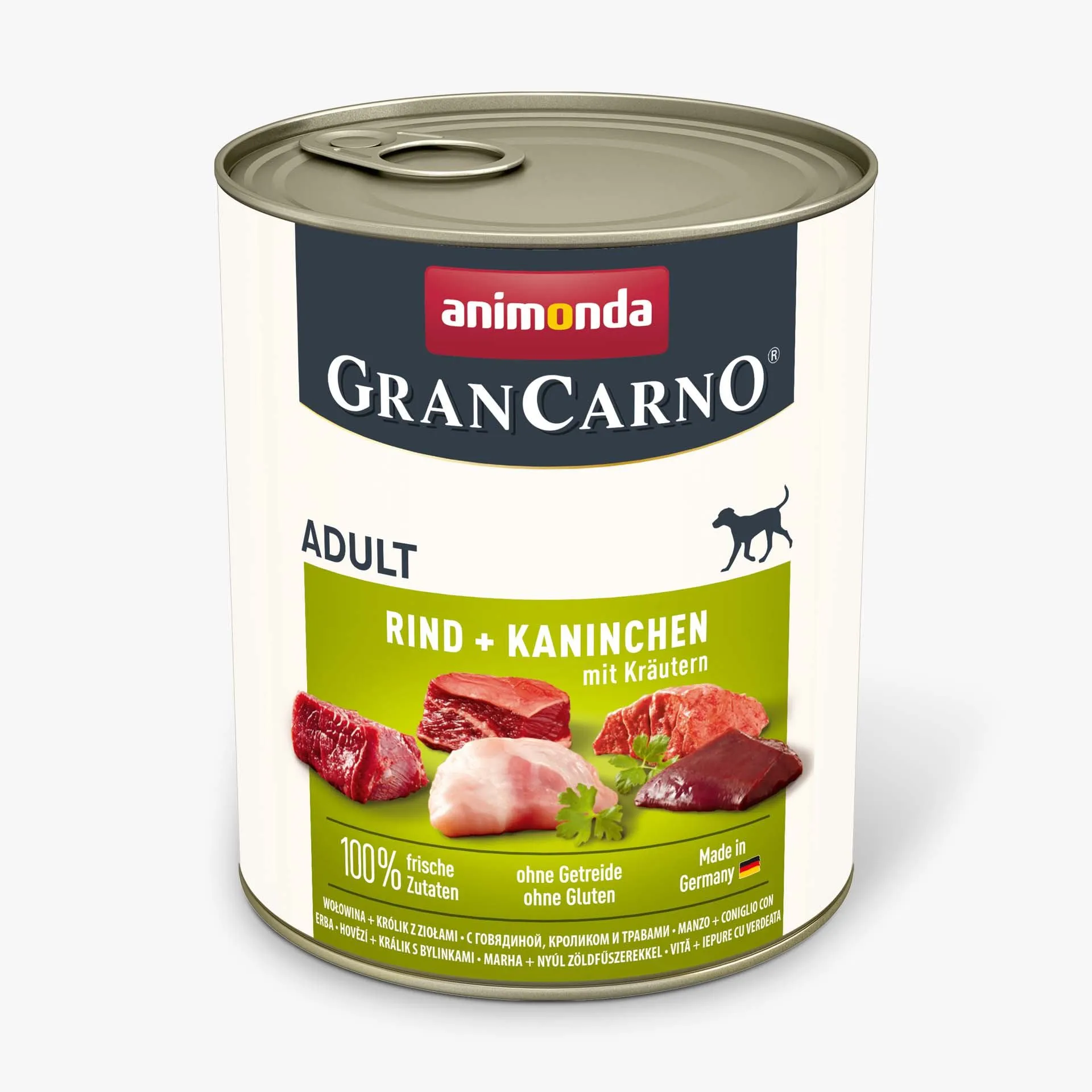 Animonda Gran Carno Adult влажный корм с говядиной, кроликом и травами для взрослых собак (рубленое мясо) – 800 г