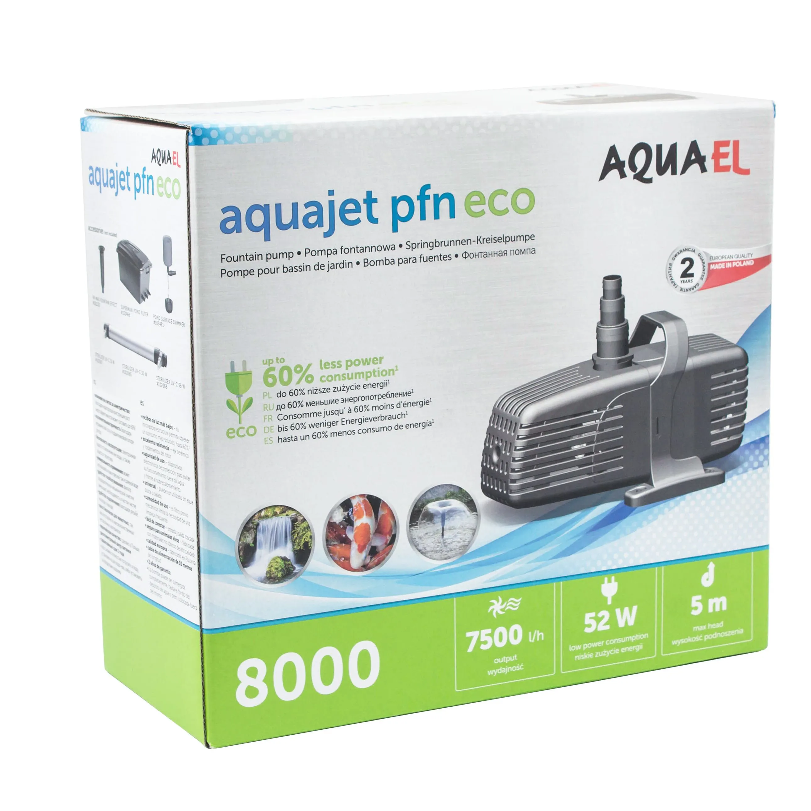 Aquael насос для фонтана AquaJet PFN 8000 ECO 7500 л/ч