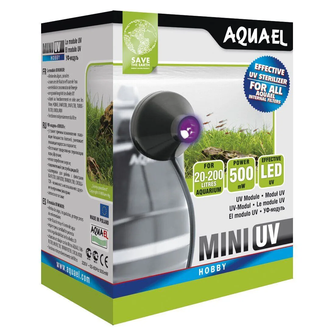 Aquael Mini UV для FAN/UNIFILTER/Turbo Filter/PAT-MINI стерилизатор воды для аквариума