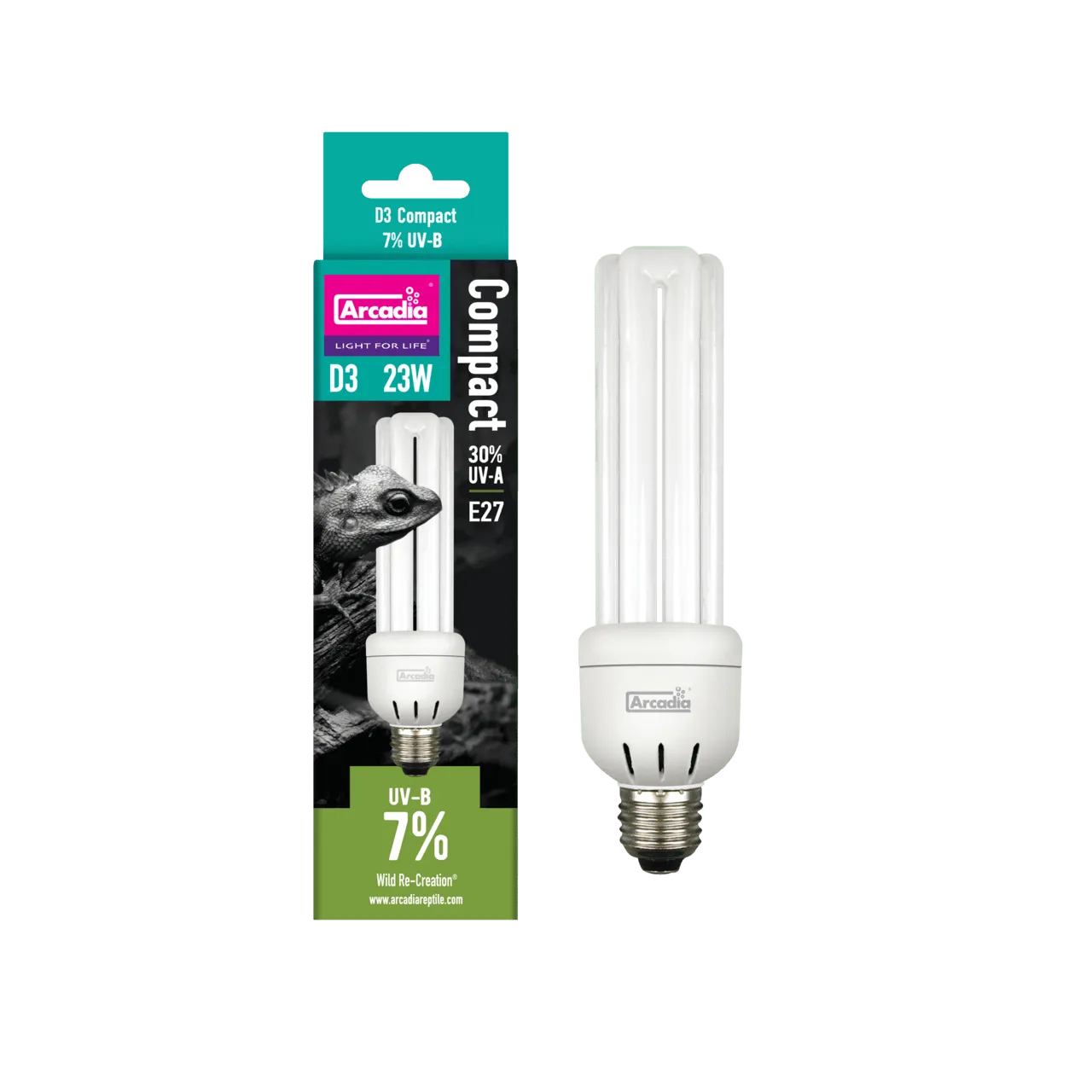 ARCADIA D3 COMPACT BULB 7% UVB 23 W ультрафіолетова лампа для рептилій
