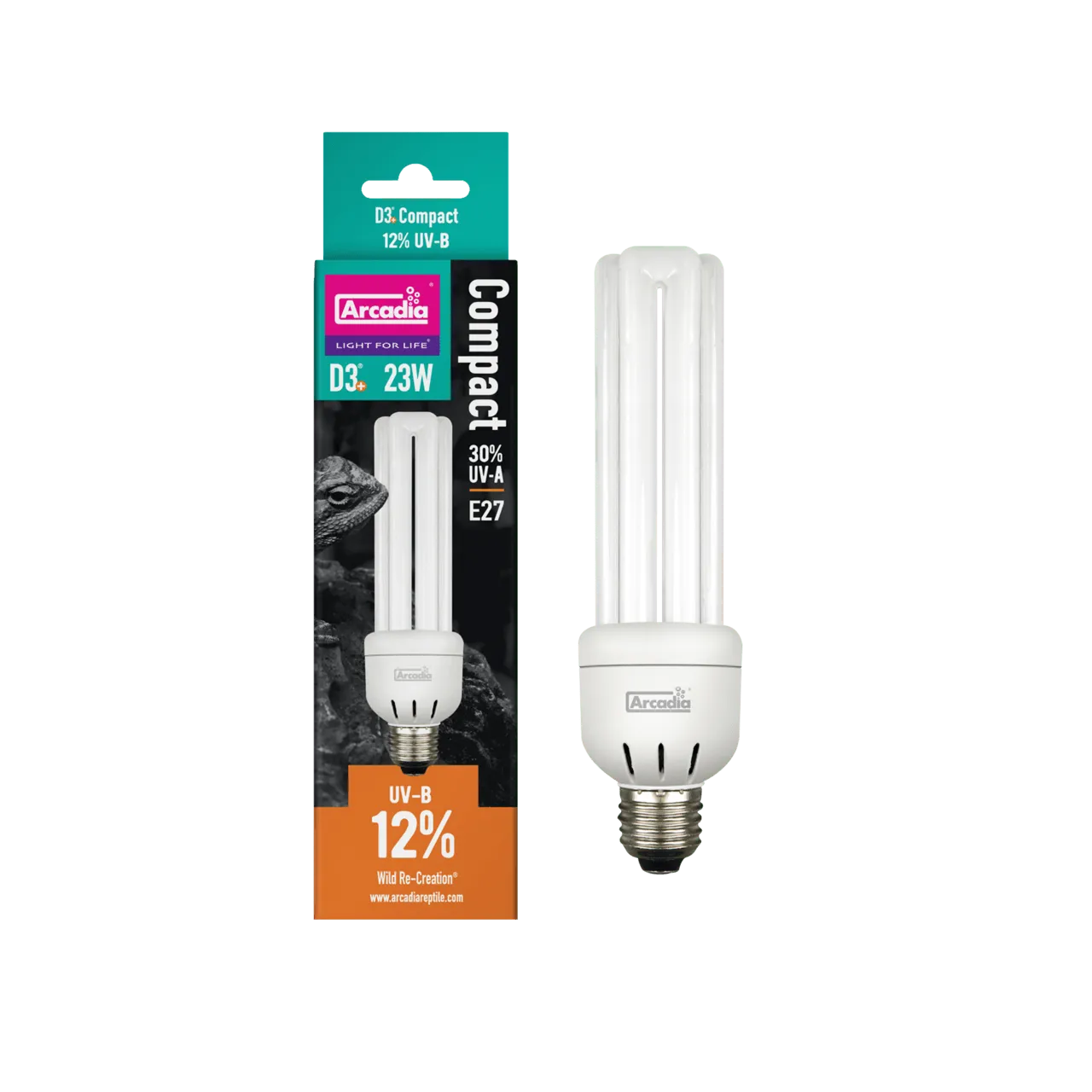 ARCADIA D3+ COMPACT E27 BULB 12% 23 W ультрафіолетова лампа для рептилій