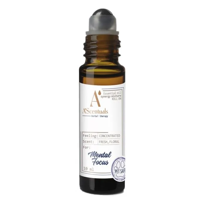A'Scentuals Mental Focus (roll) смесь эфирных масел для концентрации внимания питомца - 10 мл