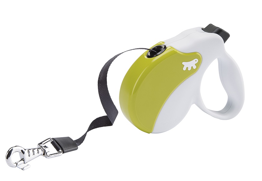 Ferplast Поводок-рулетка Amigo лента M (5м; до 25кг) WHITE-GREEN