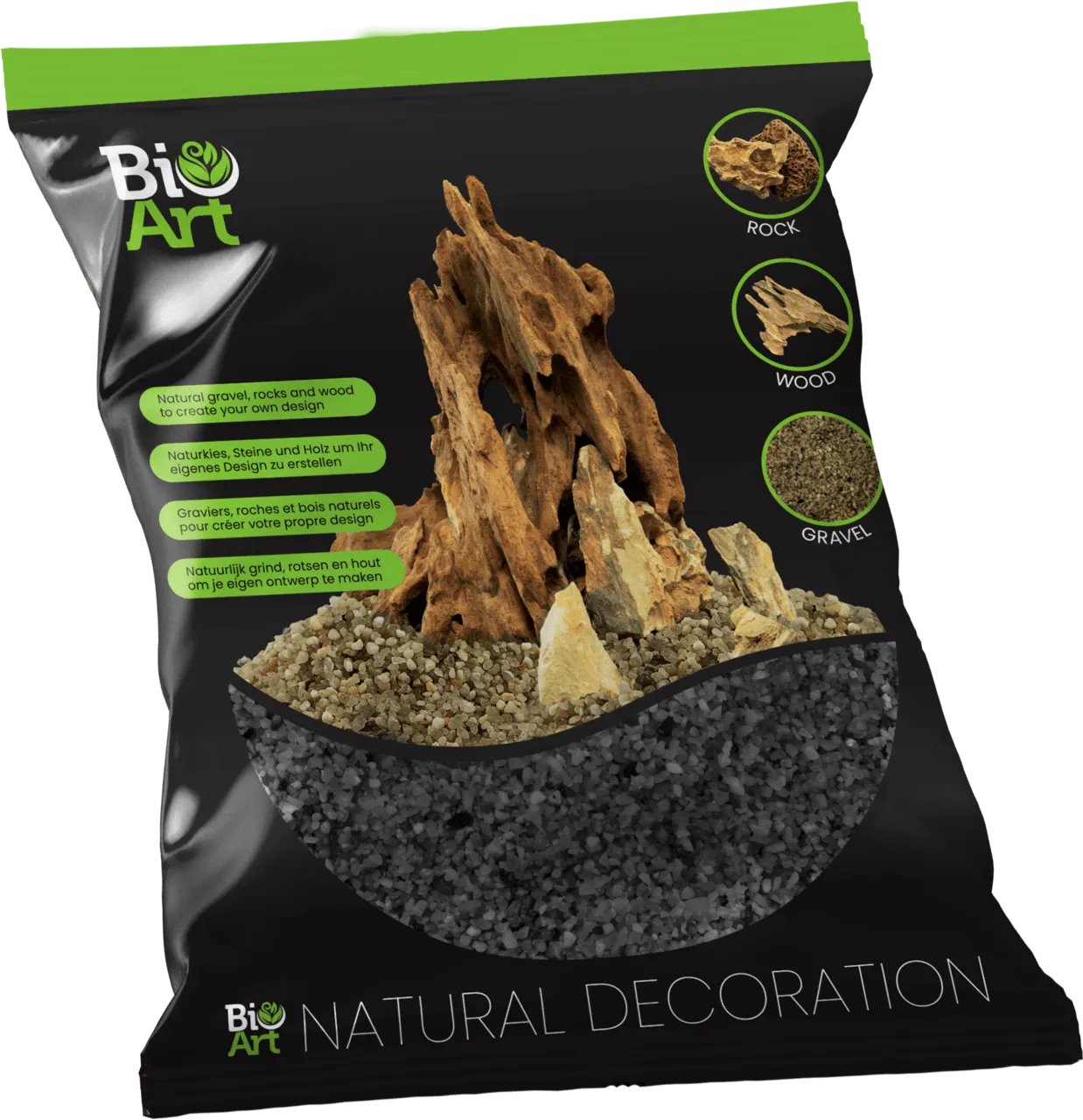 BioArt GRAVEL ZWART 800 г гравий для декорирования