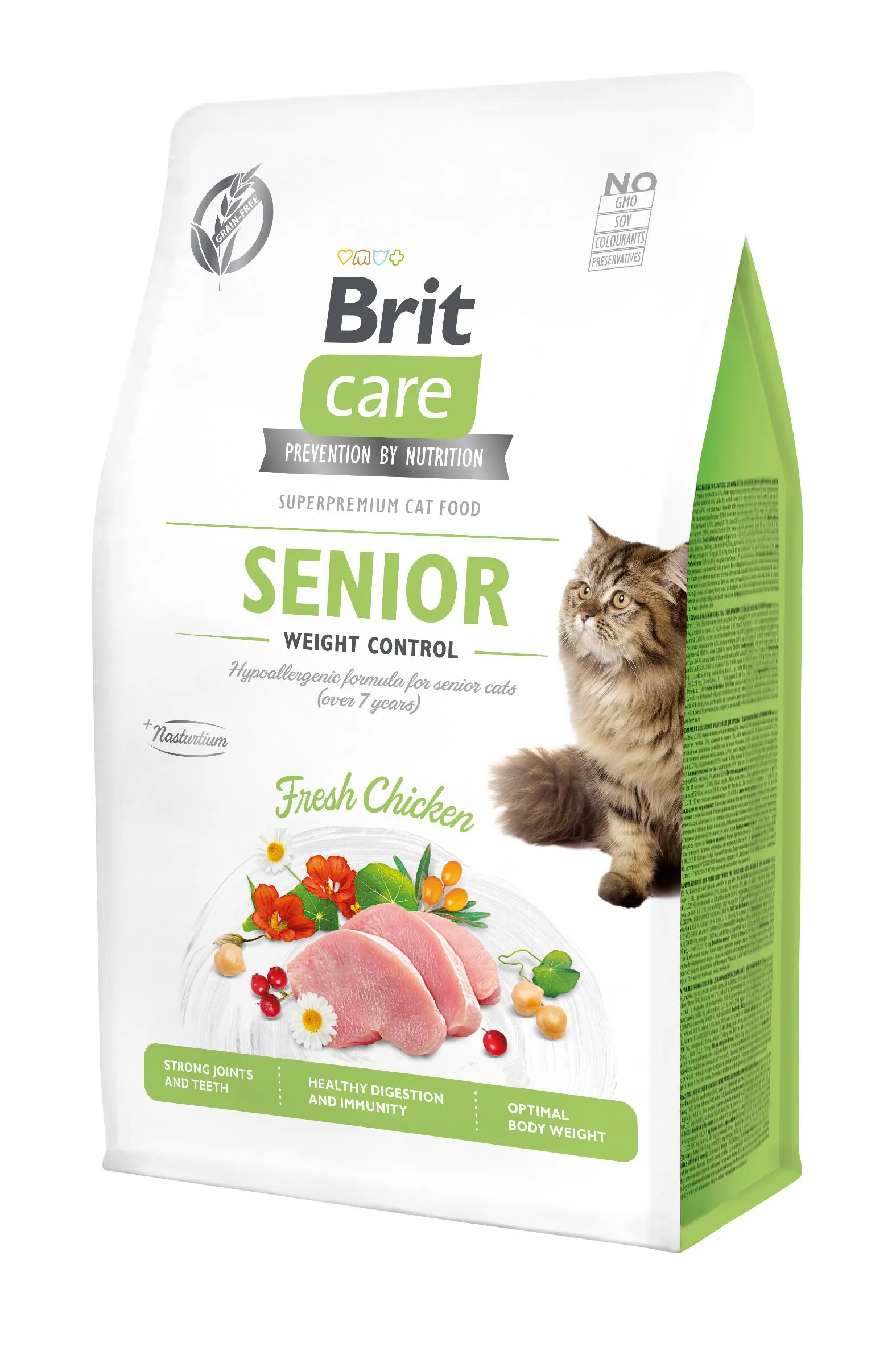 Brit Care Cat Grain Free Senior Weight Control сухой корм для пожилых кошек с избыточным весом, курица - 400 г