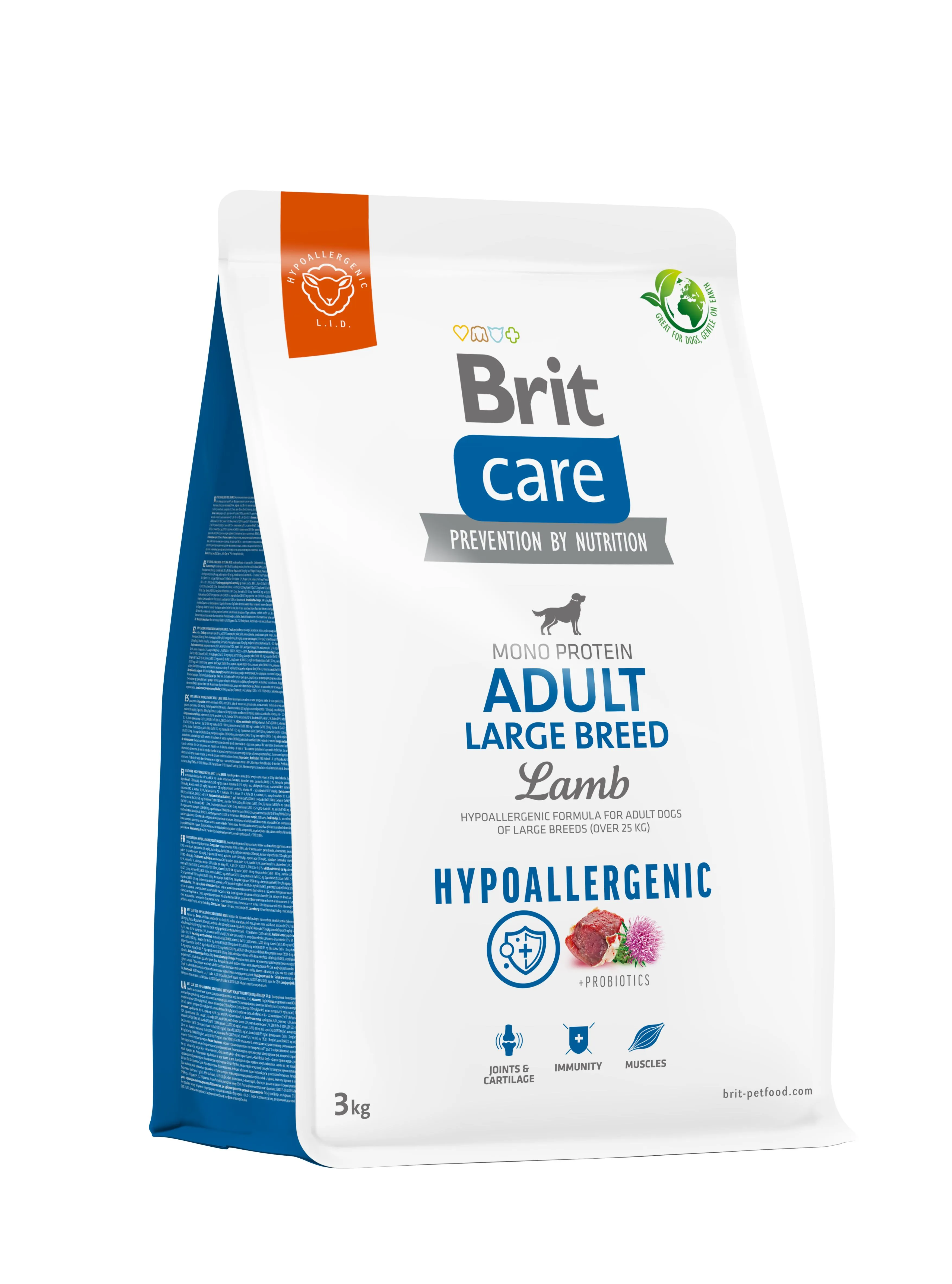 Brit Care Dog Hypoallergenic Adult Large Breed гипоаллергенный сухой корм с ягненком для взрослых собак больших пород - 3 кг