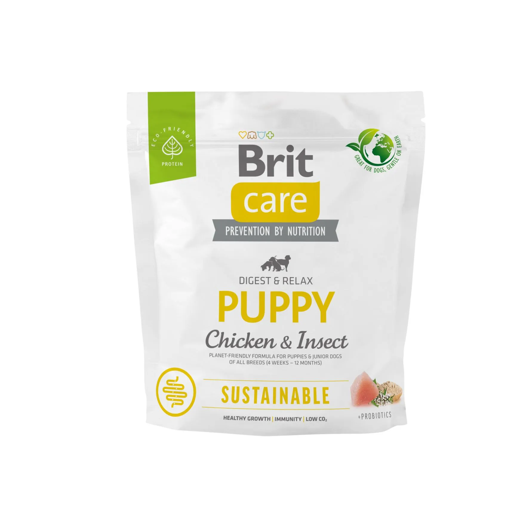 Brit Care Dog Sustainable Puppy сухой корм с курицей и насекомыми для щенков - 1 кг
