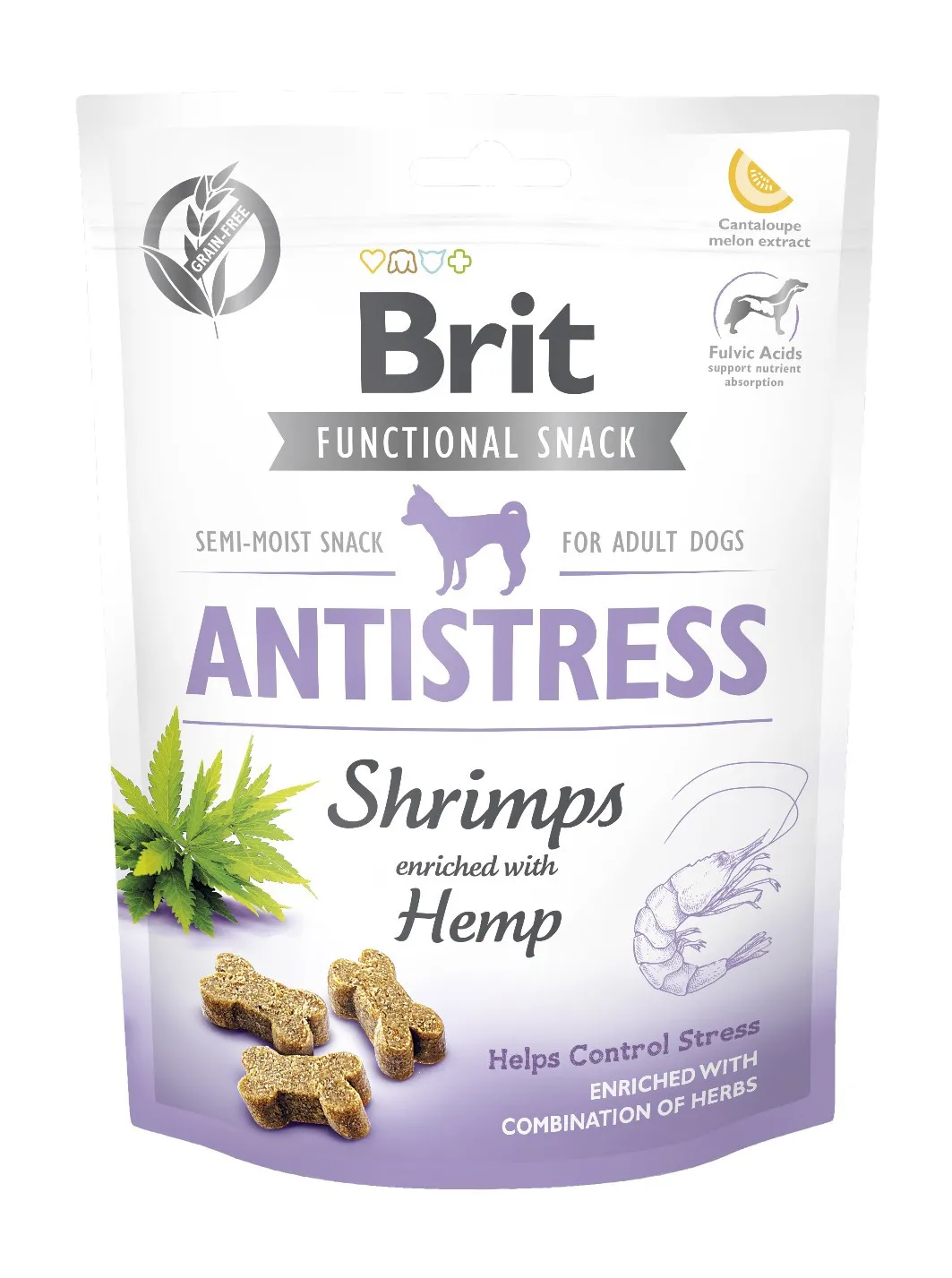 Brit Functional Snack Antistress Shrimps функциональное лакомство для собак с креветками - 150 г