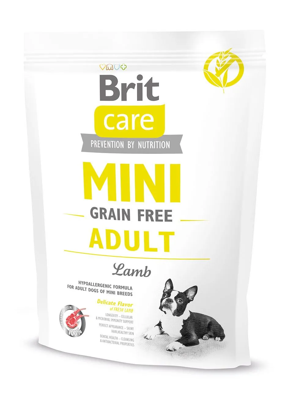 Brit Care Mini Grain Free беззерновой сухой корм для взрослых собак миниатюрных пород с ягненком - 400 г
