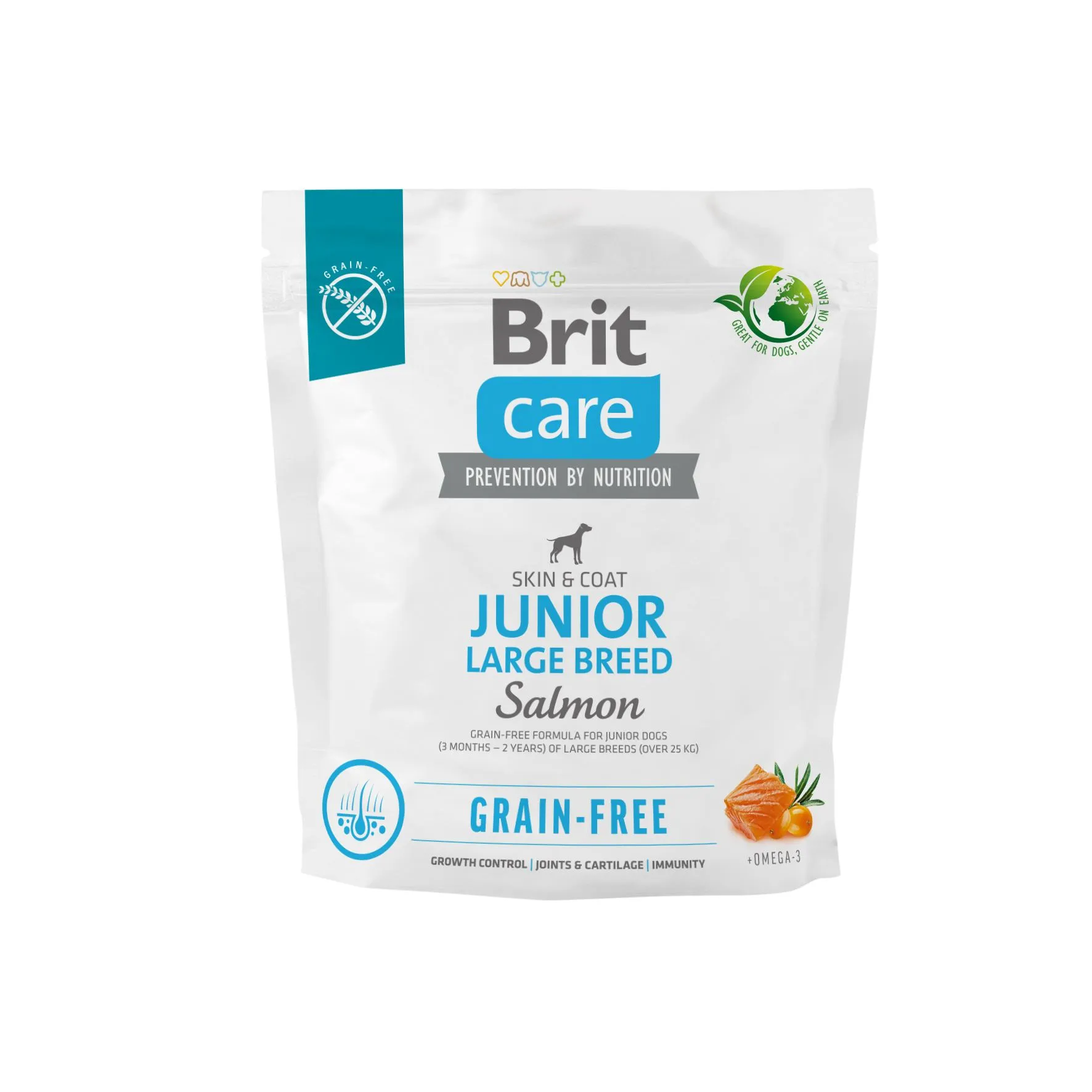 Brit Care Grain Free Junior Large Breed Salmon and Potato беззерновой сухой корм с лососем для молодых собак больших пород – 1 кг