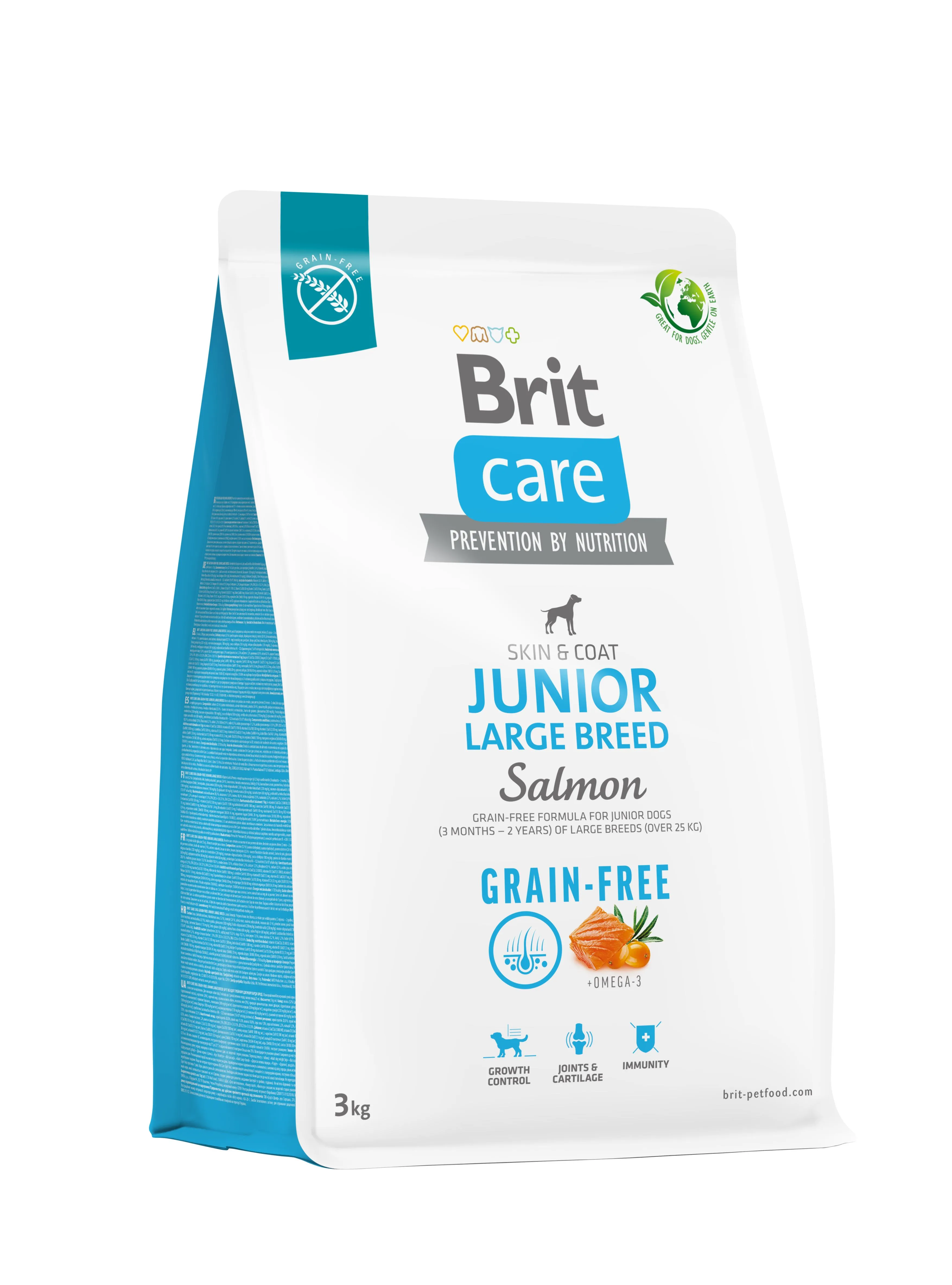 Brit Care Grain Free Junior Large Breed Salmon and Potato беззерновой сухой корм с лососем для молодых собак больших пород – 3 кг