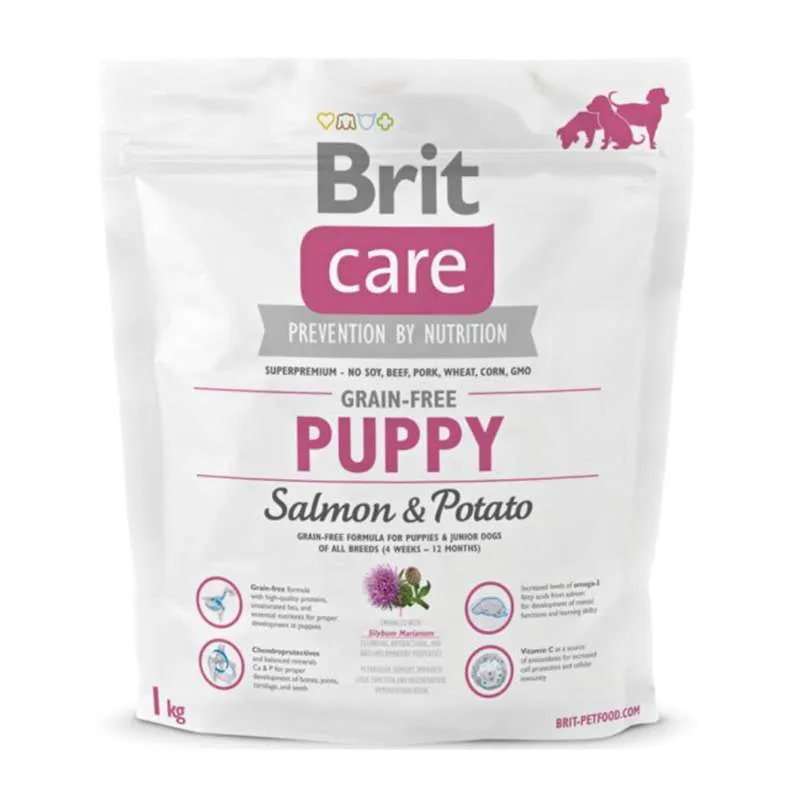 Brit Care Grain Free Puppy Salmon & Potato беззерновой сухой корм с лососем и картофелем для щенков всех пород - 1 кг