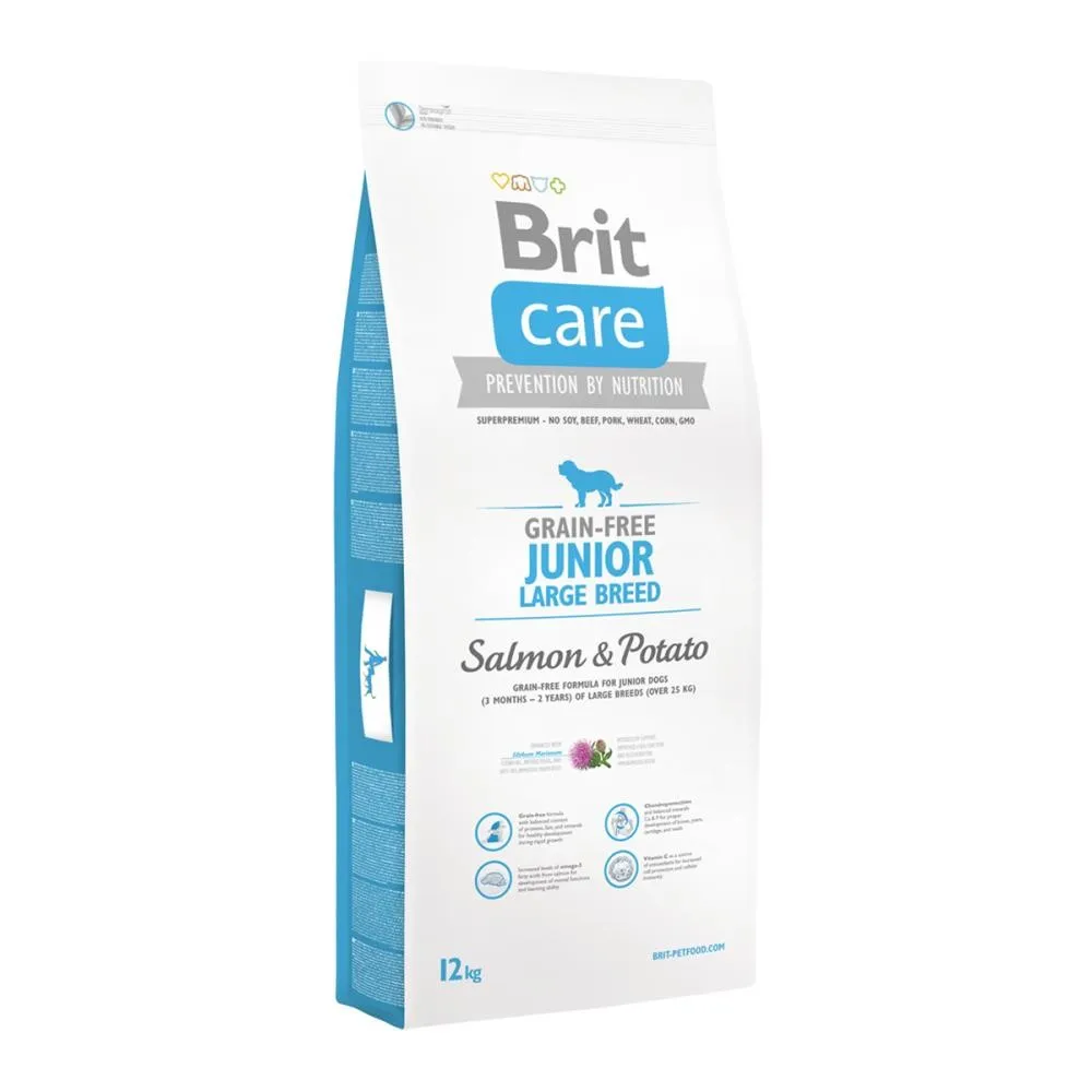 Brit Care Junior Large Breed Salmon & Potato сухой корм с лососем и картофелем для щенков и молодых собак гигантских пород – 12 кг