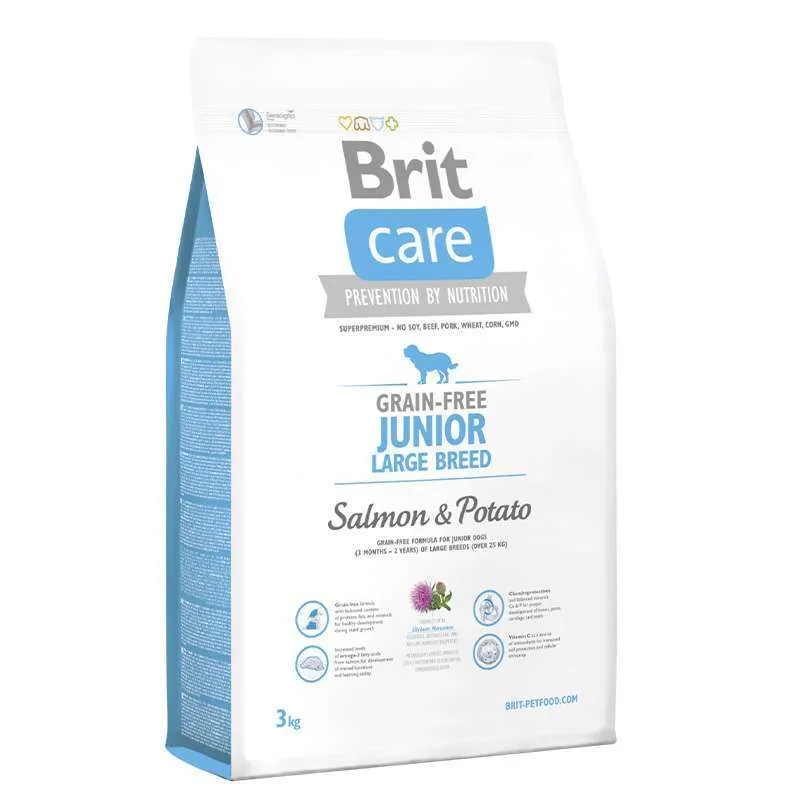 Brit Care Junior Large Breed Salmon & Potato сухой корм с лососем и картофелем для щенков и молодых собак гигантских пород – 3 кг