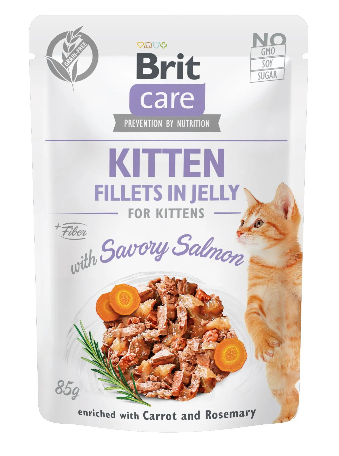 Brit Care KITTEN Fillets in Jelly Savory Salmon влажный корм с лососем для котят (филе в желе) – 85 г