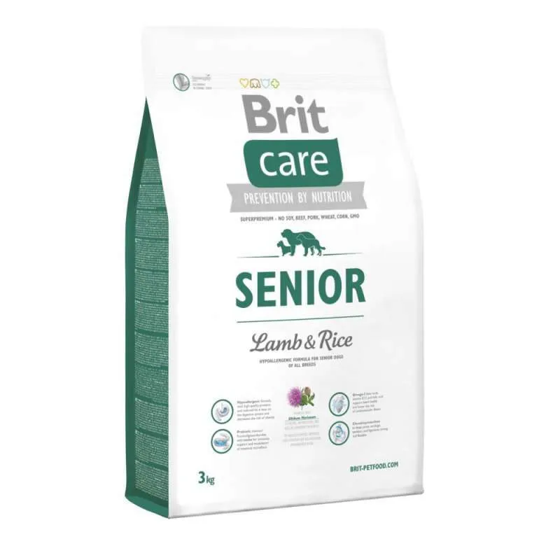 Brit Care Senior Lamb & Rice сухой корм с ягненком и рисом для пожилых собак всех пород - 3 кг