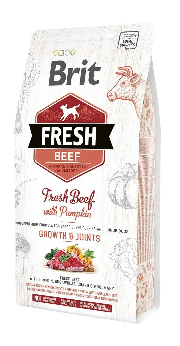 Brit Fresh Puppy Large Beef Pumpkin сухий корм для цуценят та молодих собак великих порід, з яловичиною та гарбузом - 2,5 кг