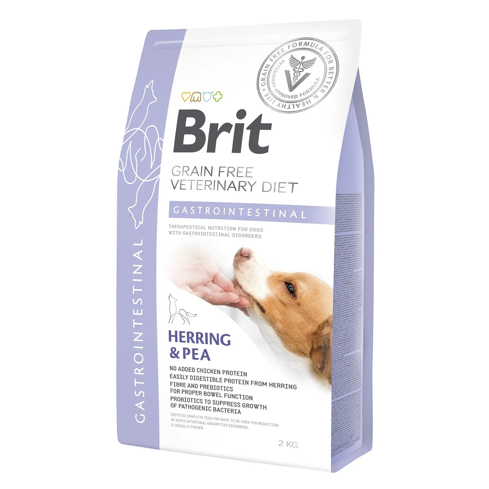 Brit GF Veterinary Diet Dog Gastrointestinal беззерновий сухий корм для собак, при порушеннях травлення, з оселедцем, лососем та горохом - 12 кг