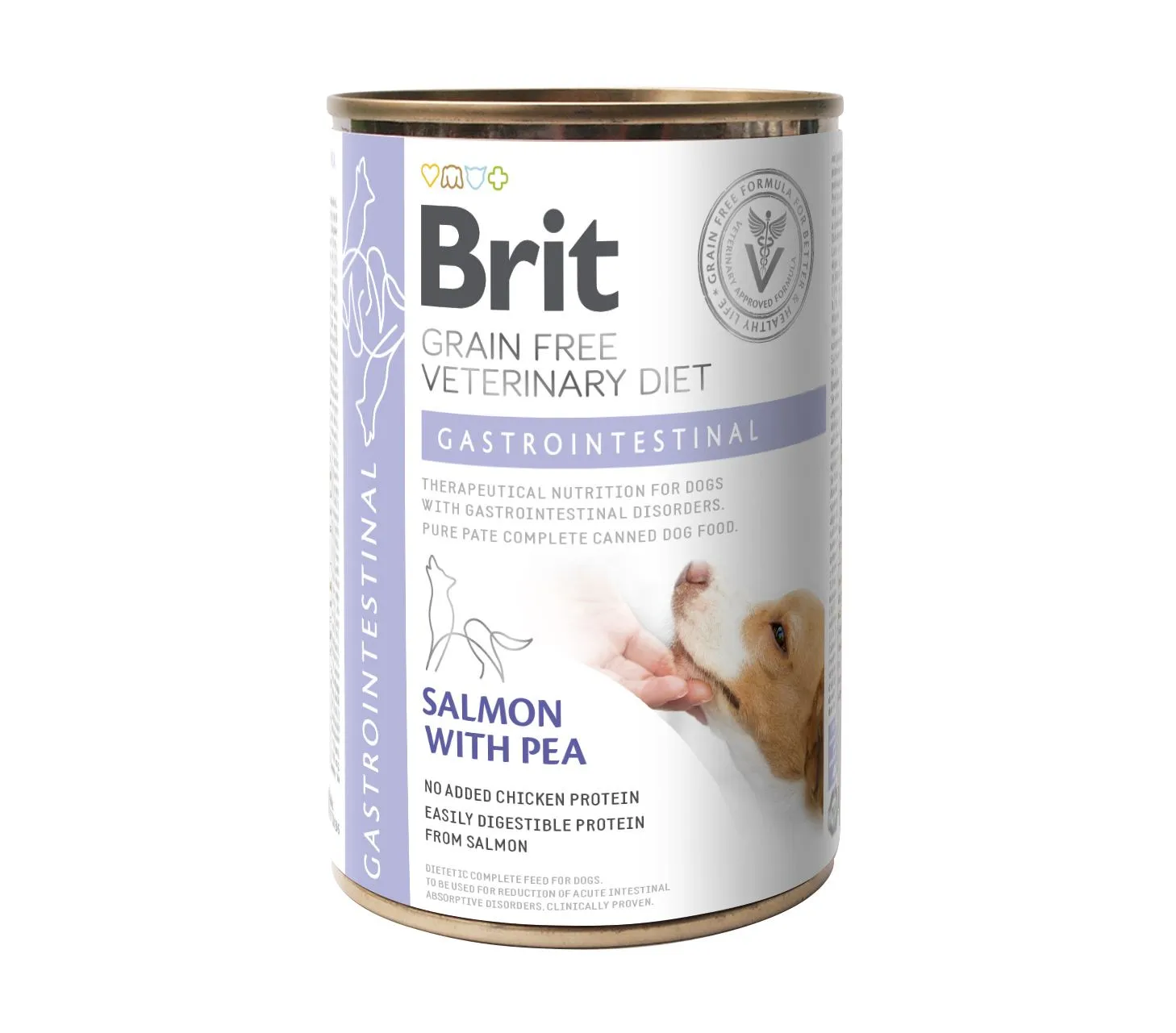 Brit GF Veterinary Diet Gastrointestinal влажный корм для собак, при проблемах с пищеварением, лосось и горошек - 400 г