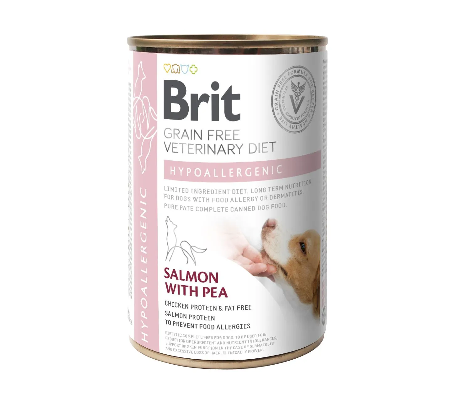 Brit GF Veterinary Diet Hypoallergenic влажный корм для собак, с пищевой аллергией или непереносимостью, с лососем и горошком - 400 г