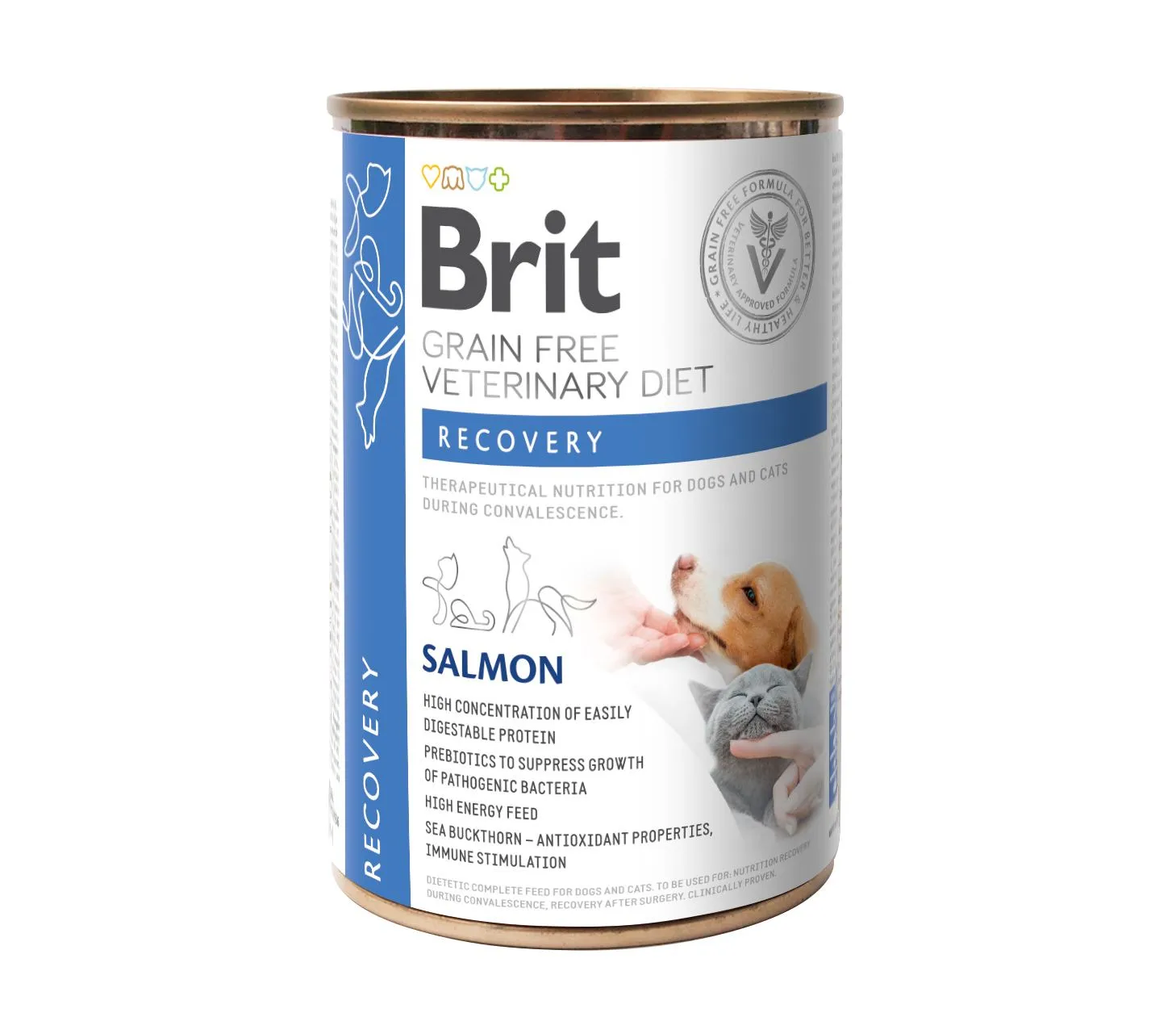 Brit GF Veterinary Diet Recovery влажный корм для собак и кошек, в период выздоровления, с лососем – 400 г